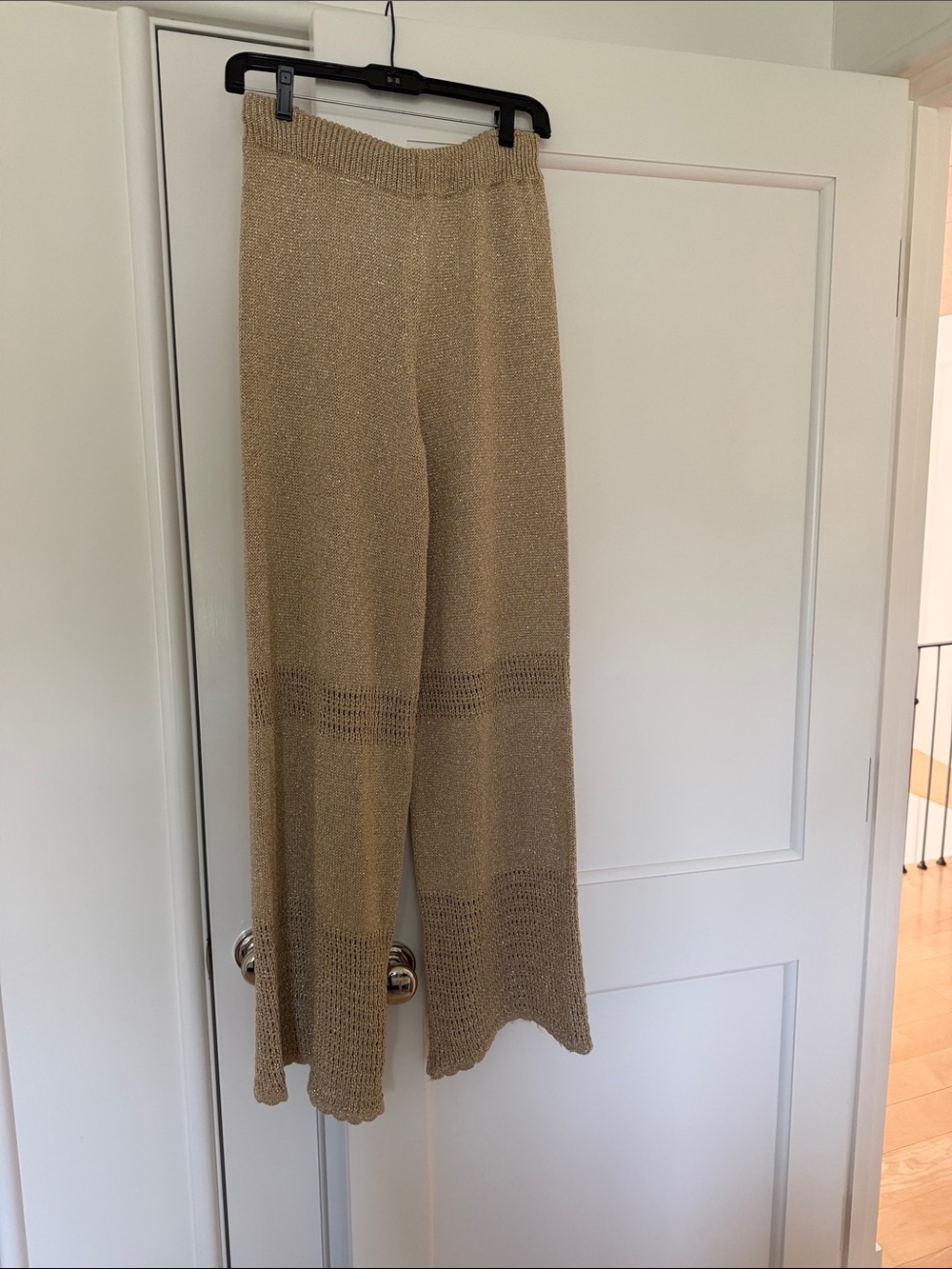 Sunday Knit Wide-Leg Pants in Beige/Tan
